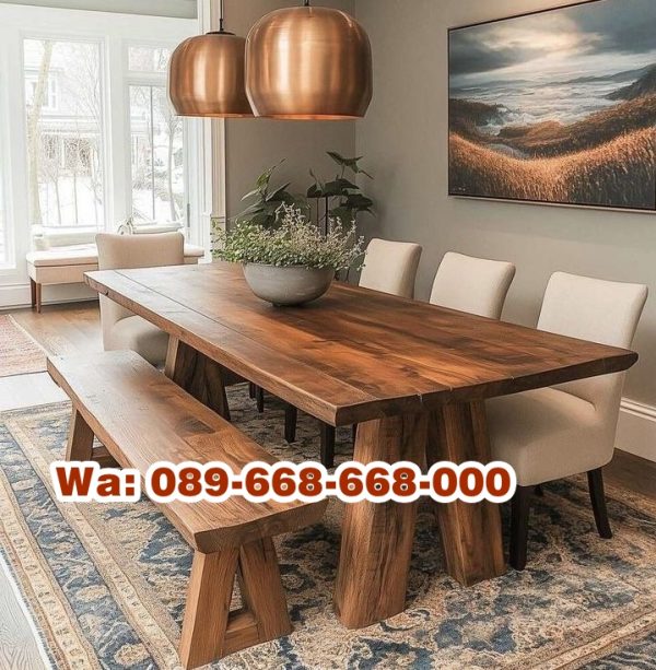Meja Kayu Jati Utuh Minimalis