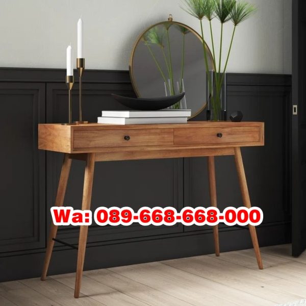 Meja Konsol Kayu Jati Dua Laci