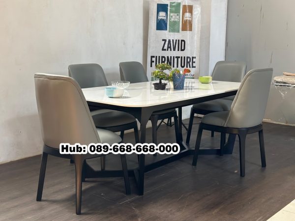 Meja Makan Marmer 6 Kursi