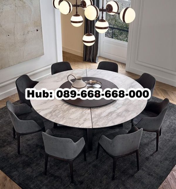 Meja Makan Marmer Bulat