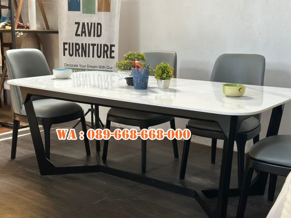 Jual Meja Makan Marmer Kayu