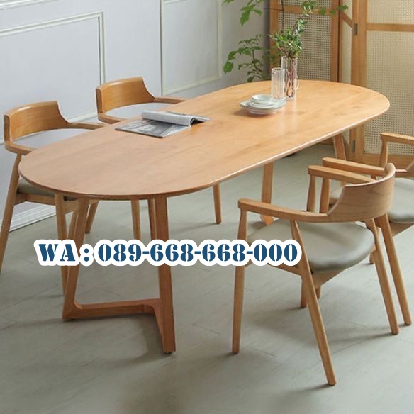 Meja Makan Oval Kayu Jati Kota Ciamis