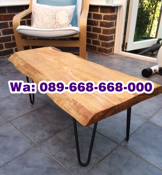 Meja Tamu Kayu Minimalis Kaki Besi