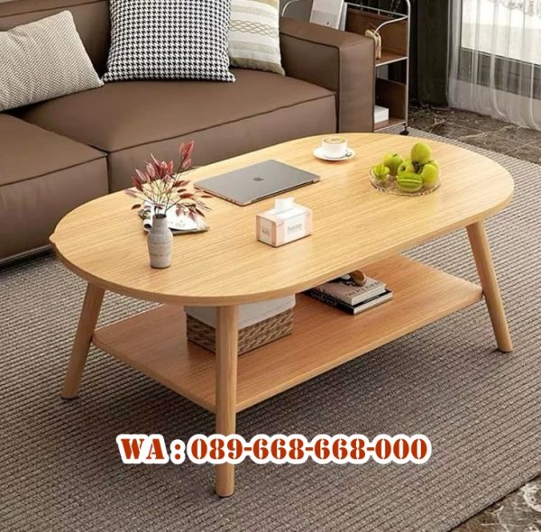 Meja Tamu Oval Jati Minimalis Kota Depok