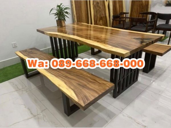 Set Meja Makan Bangku Panjang