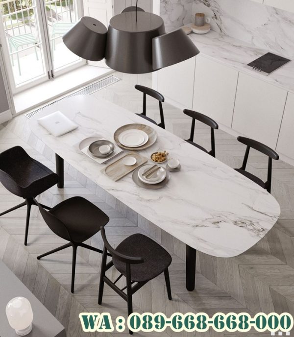 Meja Makan Marmer Import Italia