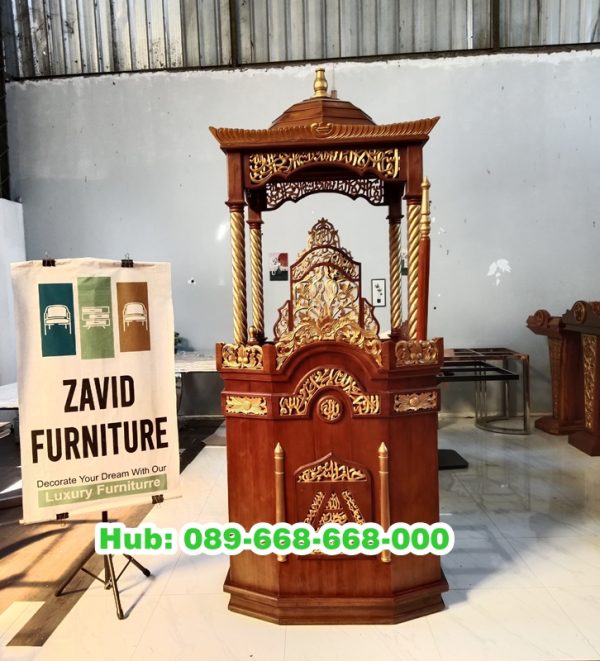 Jual Mimbar Masjid Kubah Kayu Jati