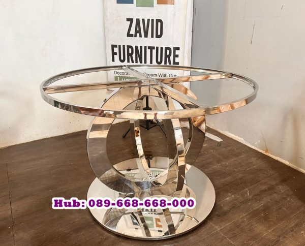 Kaki Meja Makan Stainless Bulat