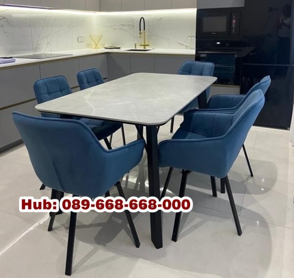 Meja Granit Panjang 6 Kursi