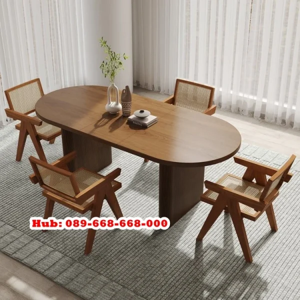 Meja Makan Kayu Jati Oval