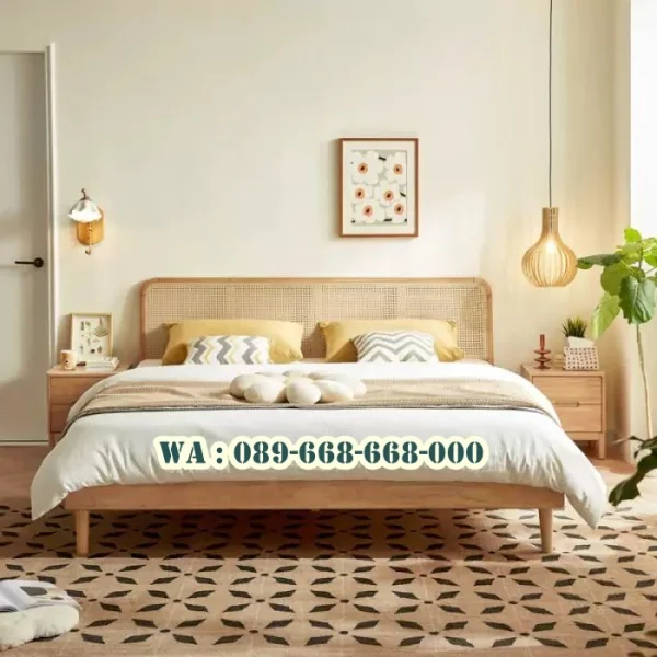Tempat Tidur Jati Rotan Alami Wonogiri