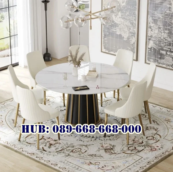 Jual Meja Makan Marmer Bulat