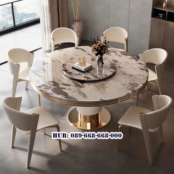 Meja Makan Marmer Minimalis Bulat Kota Pasuruan