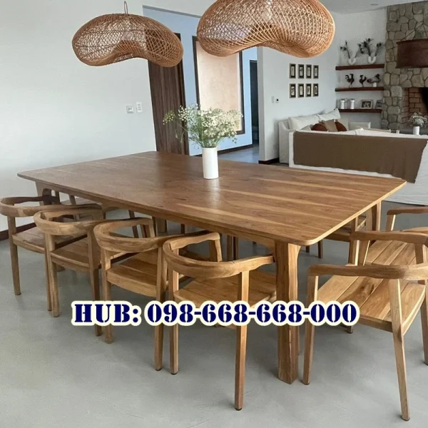 Meja Makan Modern Kayu Jati