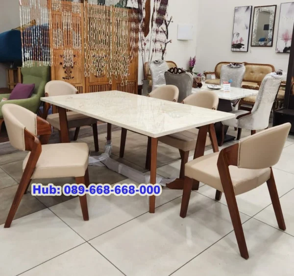 Custom Meja Makan Marmer Minimalis