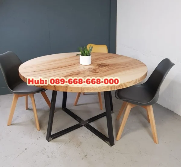 Kaki Meja Bulat Kayu