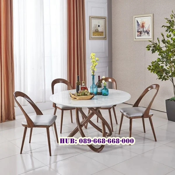 Meja Makan Marmer 4 Kursi Bogor