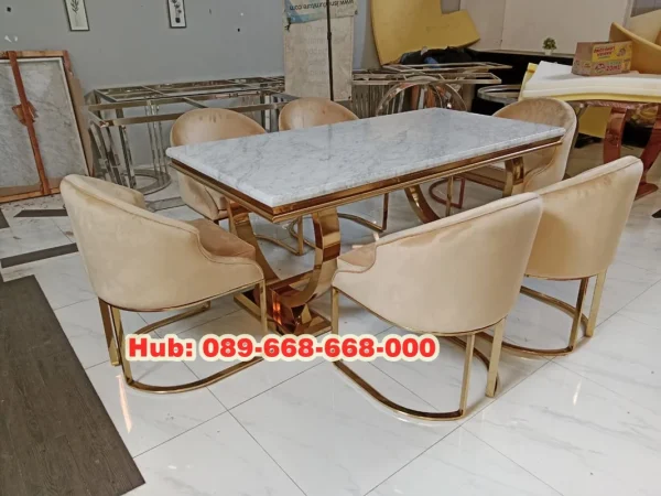 Meja Makan Marmer Modern Italia