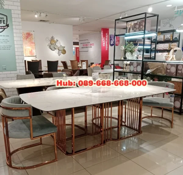 Meja Makan Marmer Putih Informa