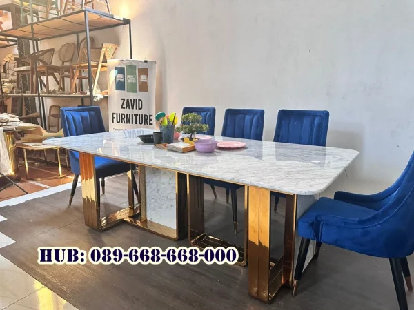 Meja Makan Marmer Terbaru 8 Kursi
