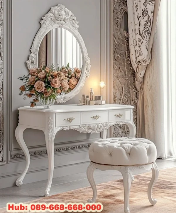 Meja Rias Kayu Jati Cat Duco