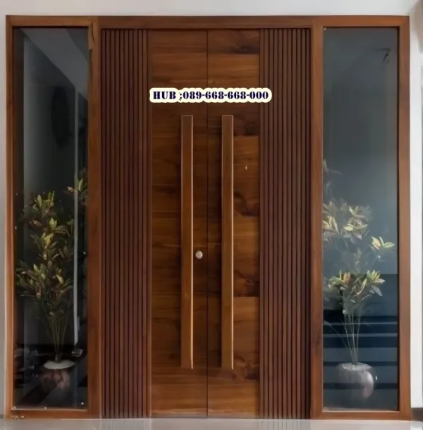 Pintu Kayu Jati 2 Jendela