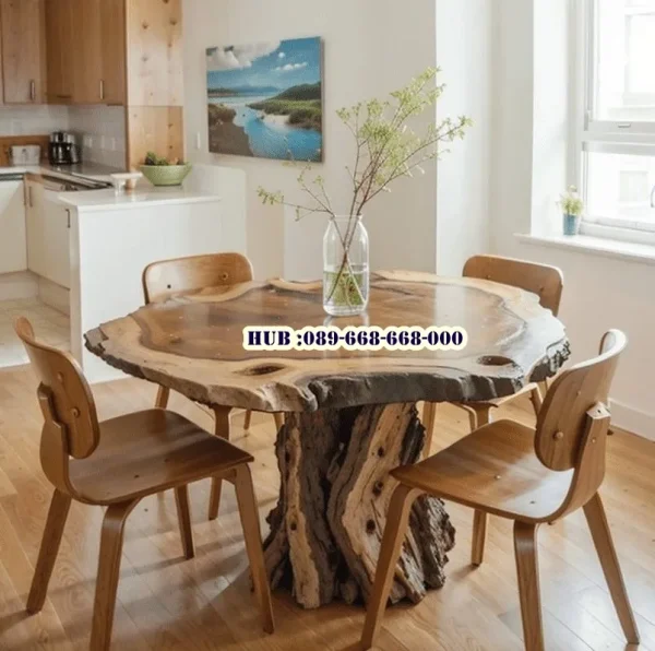 Set Meja Makan Kayu Jati Utuh