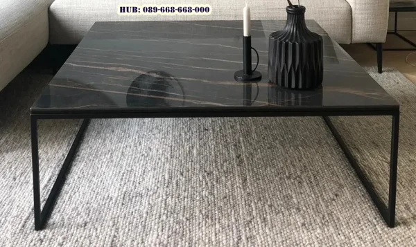 Meja Tamu Marmer Hitam Persegi