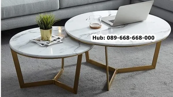 Coffe Table Marmer Putih Gold