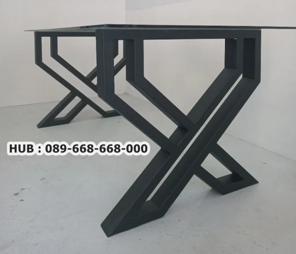Rangka Kaki Meja Besi Hollow Silang