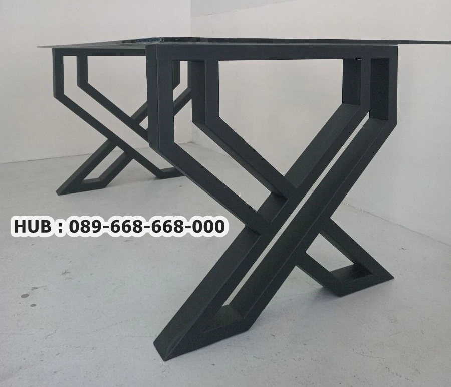 Rangka Kaki Meja Besi Hollow Silang