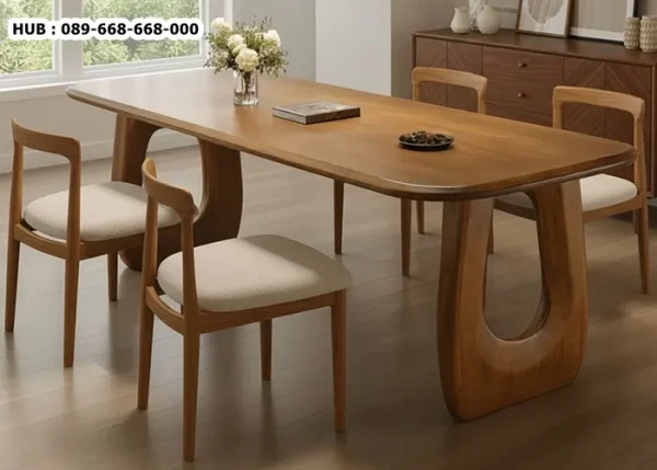 Meja Makan Kayu Jati Modern Bekasi