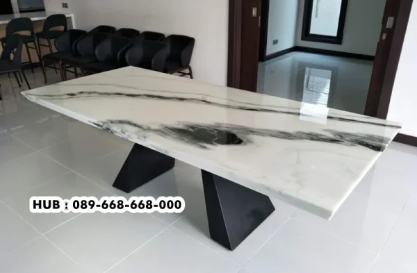 Meja Marmer Kaki Trapesium Ganda