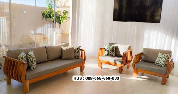 Set Kursi Tamu Kayu Solid Scandi