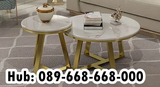 Jual Meja Tamu Stainless Kombinasi Marmer Minimalis