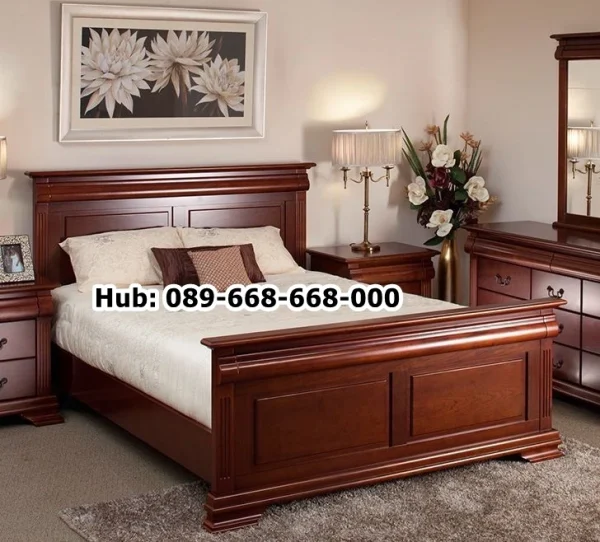 Jual Tempat Tidur Bojonegoro Kayu Jati Klasik Minimalis