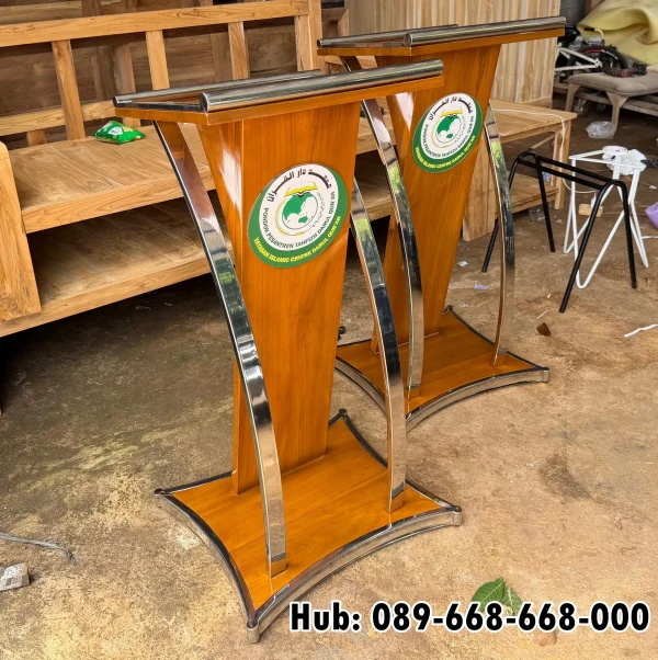 Jual Podium Stainless Kayu Jati Madura
