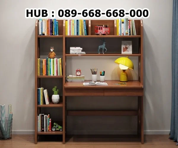 Meja Belajar Multistorage Kayu Jati