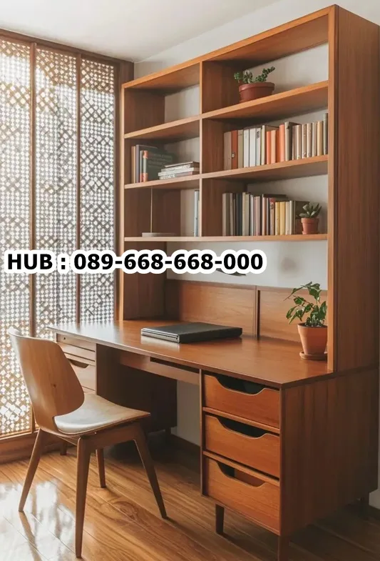 Meja Belajar Multistorage Modern Minimalis