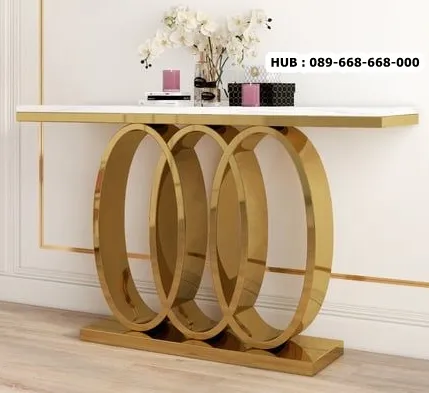 Meja Konsul Marmer Stainless Steel