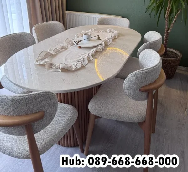 Meja Makan Marmer Bentuk Bulat Terbaru