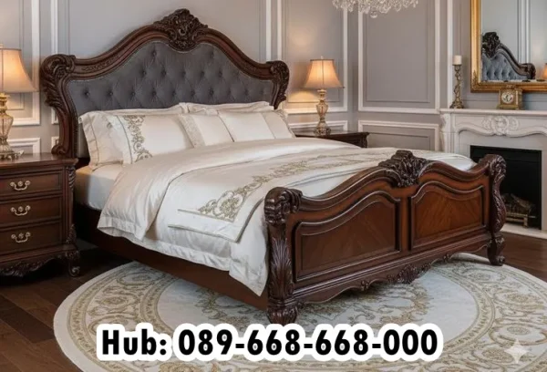 Tempat Tidur Kayu Jati Gresik Mewah