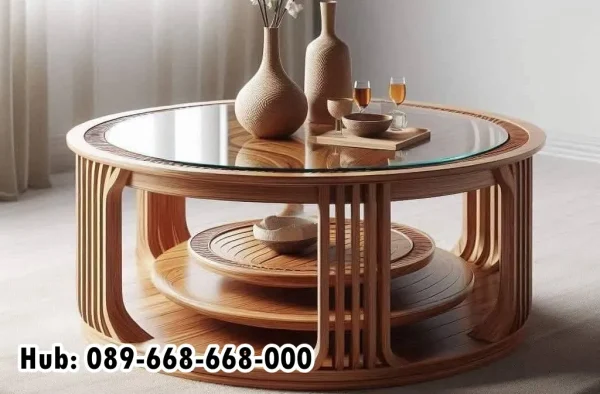 Jual Coffee Table Bhan Kayu Pilihan Desain Abstrak