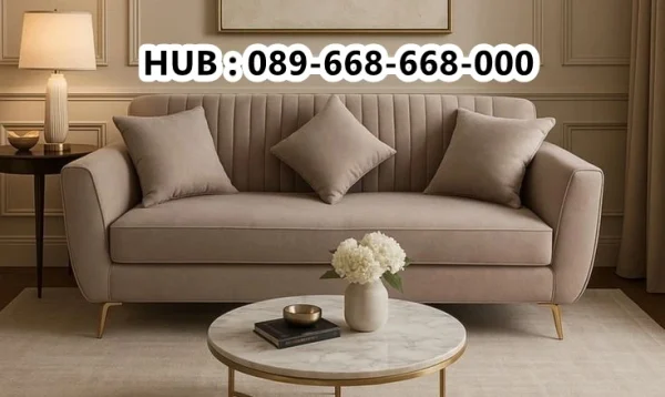 Kursi Sofa Elegan Kaki Emas Kota Batu