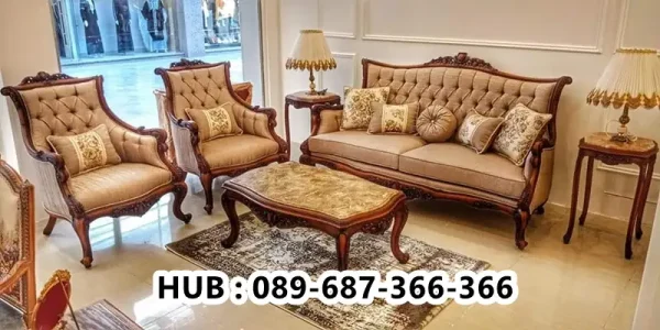 Kursi Tamu Ukir Klasik Kencana Jati Mewah