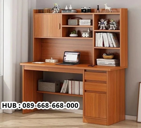 Meja Belajar Kayu Multifungsi Wood Line