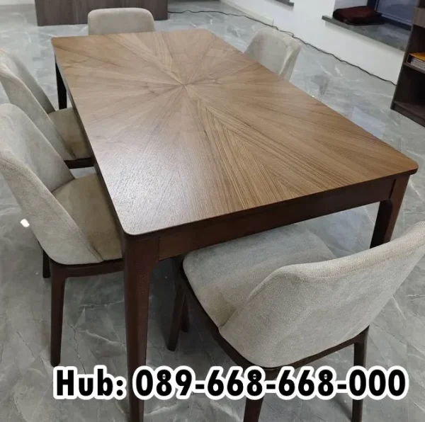 Meja Makan Kayu Jati Corak Indah