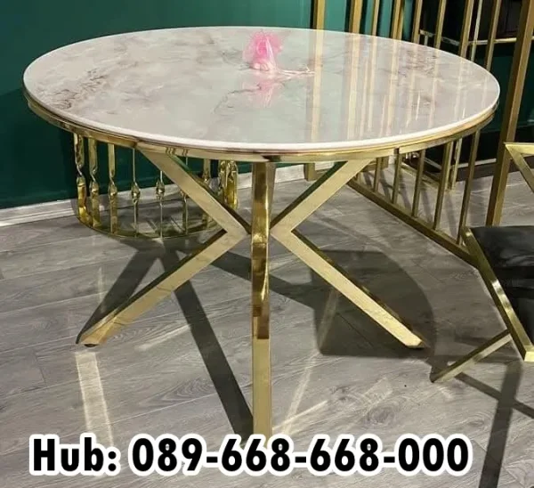 Meja Marmer Bulat Besar Berkualitas