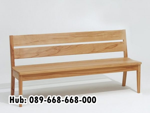 Bangku Kayu Trembesi Solid Minimalis Sandaran Modern