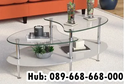 Glass Coffee Table Transparan Unik